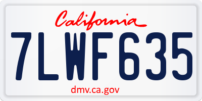 CA license plate 7LWF635