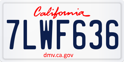 CA license plate 7LWF636