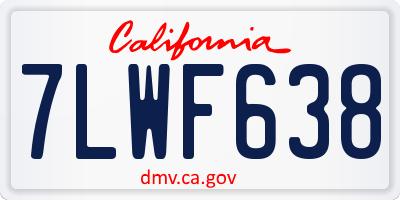CA license plate 7LWF638