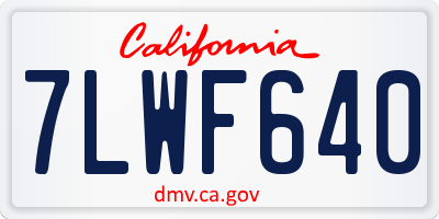 CA license plate 7LWF640