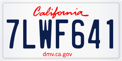 CA license plate 7LWF641
