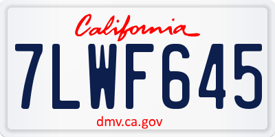 CA license plate 7LWF645