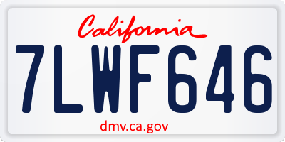 CA license plate 7LWF646