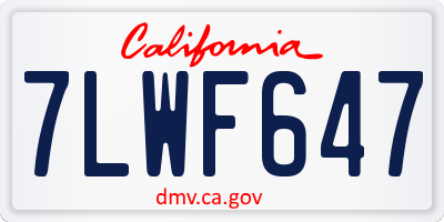 CA license plate 7LWF647