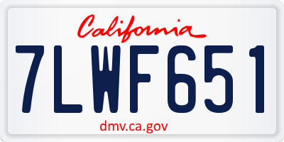 CA license plate 7LWF651