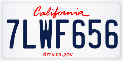 CA license plate 7LWF656