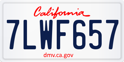 CA license plate 7LWF657