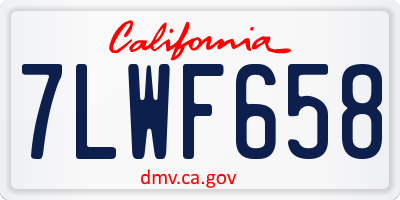 CA license plate 7LWF658
