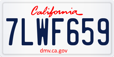 CA license plate 7LWF659