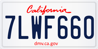 CA license plate 7LWF660