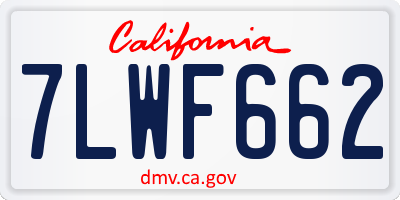 CA license plate 7LWF662