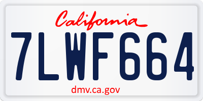 CA license plate 7LWF664