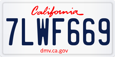 CA license plate 7LWF669