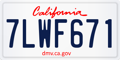 CA license plate 7LWF671