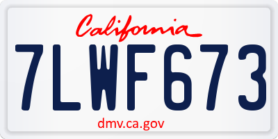 CA license plate 7LWF673