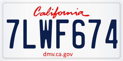 CA license plate 7LWF674