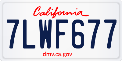 CA license plate 7LWF677