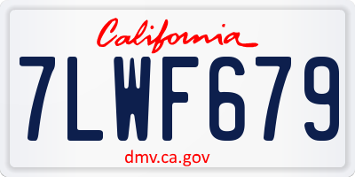 CA license plate 7LWF679
