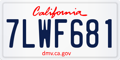 CA license plate 7LWF681