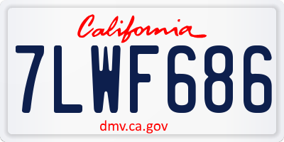 CA license plate 7LWF686