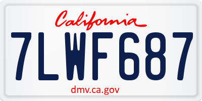 CA license plate 7LWF687