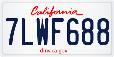CA license plate 7LWF688