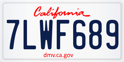 CA license plate 7LWF689