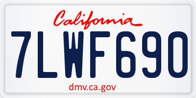 CA license plate 7LWF690