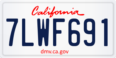 CA license plate 7LWF691