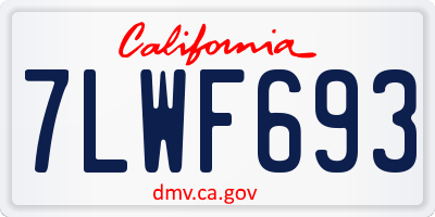 CA license plate 7LWF693