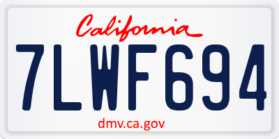 CA license plate 7LWF694