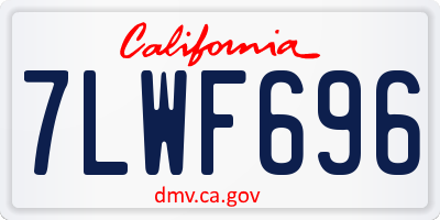 CA license plate 7LWF696