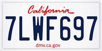 CA license plate 7LWF697