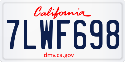 CA license plate 7LWF698