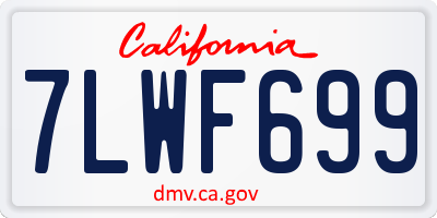 CA license plate 7LWF699