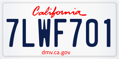 CA license plate 7LWF701