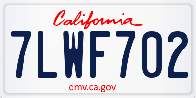 CA license plate 7LWF702