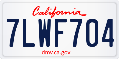 CA license plate 7LWF704