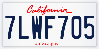 CA license plate 7LWF705
