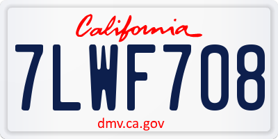 CA license plate 7LWF708