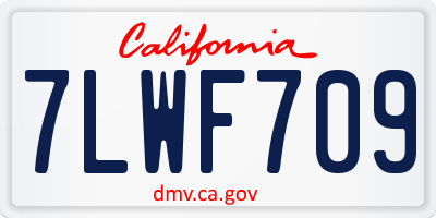 CA license plate 7LWF709