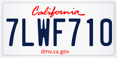 CA license plate 7LWF710