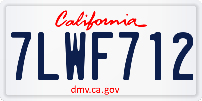 CA license plate 7LWF712