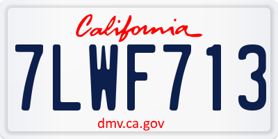 CA license plate 7LWF713
