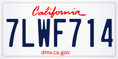 CA license plate 7LWF714