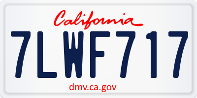 CA license plate 7LWF717