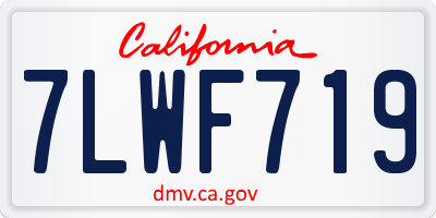 CA license plate 7LWF719