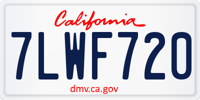 CA license plate 7LWF720