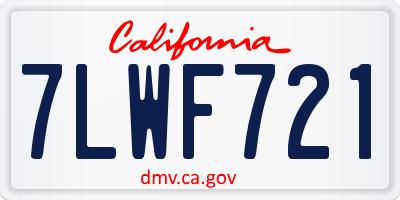 CA license plate 7LWF721