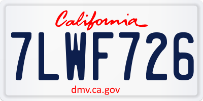 CA license plate 7LWF726
